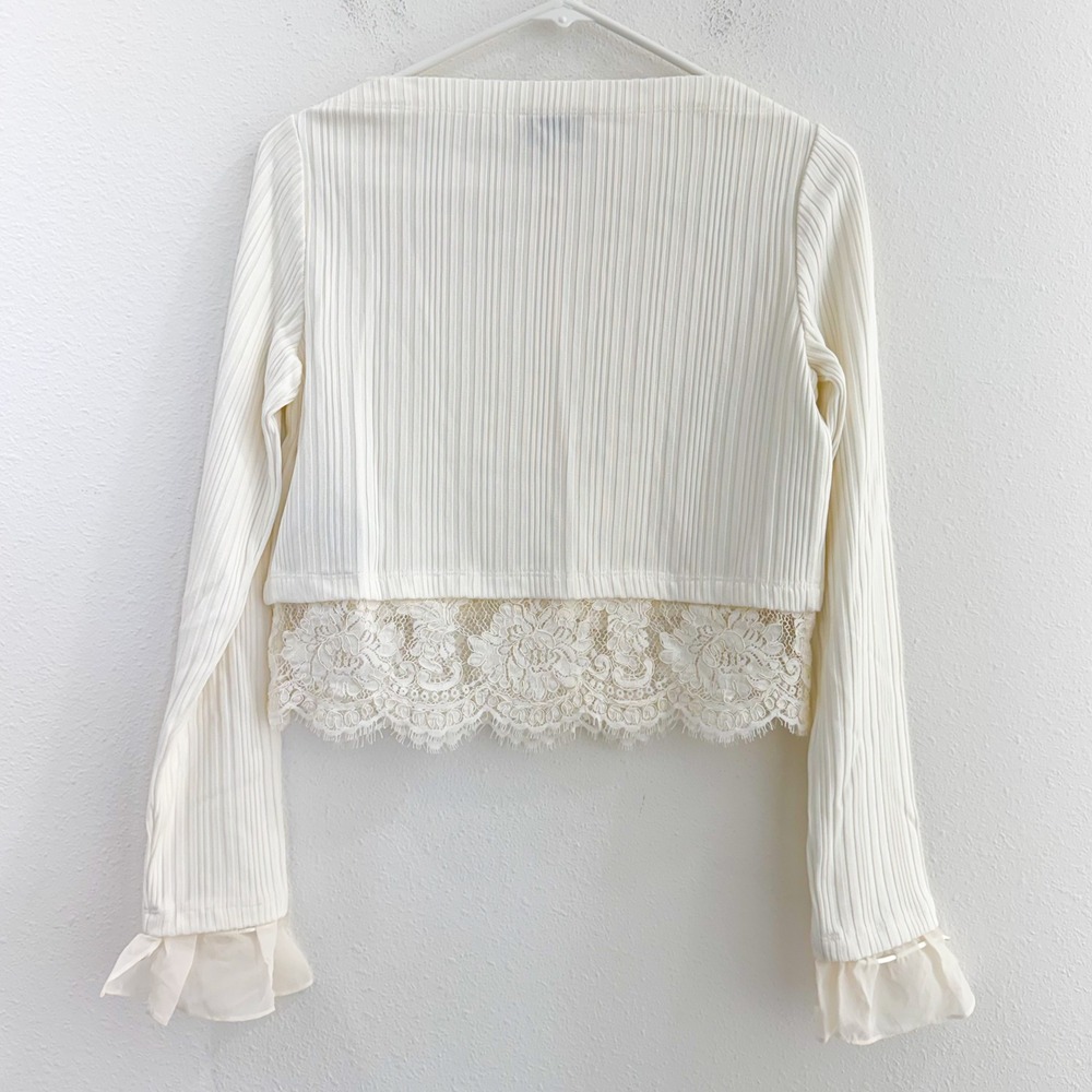 3.1 Phillip Lim White Boho Cottagecore Coquette Babydoll Designer Lace Top S - Picture 4 of 7